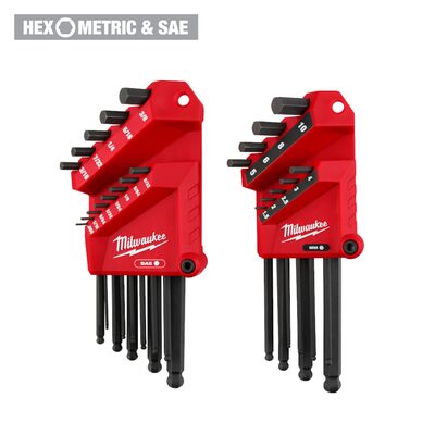 Milwaukee Tool 22-Key Ball End L-Style Hex Key Set - SAE/Metric