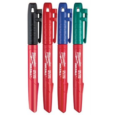 Milwaukee Tool 4PK INKZALL Color Fine Point Marker