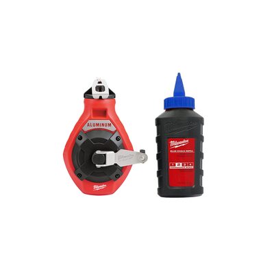 Milwaukee Tool 100 Ft. Aluminum Precision Line Chalk Reel Kit with Blue Chalk