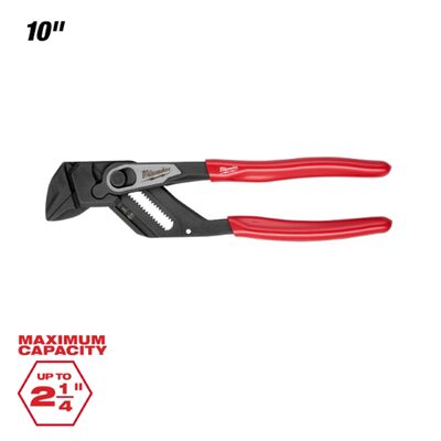 Milwaukee Tool 10 Inch Pliers Wrench Quick Adjust Parallel Jaws Non-Marring Fastening Tool 2-1/4 Inch Capacity