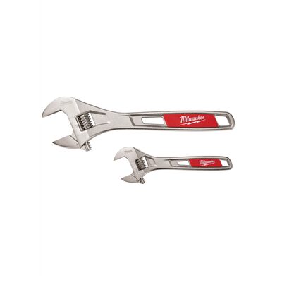 Milwaukee Tool 2-PC ADJUSTABLE CHROME PLATE WRENCH SET 6" 10 IN.