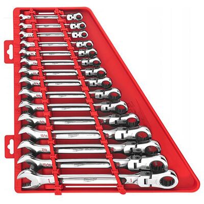 Milwaukee Tool 15pc SAE Flex Head Ratcheting Combination Wrench Set