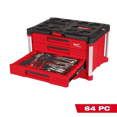 Milwaukee Tool 64 Piece Hand Tool Set with PACKOUT 4 Drawer Tool Box