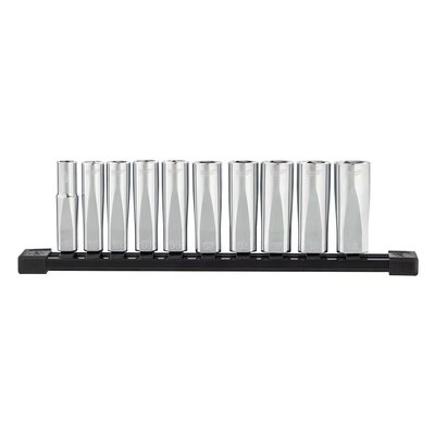 Milwaukee Tool 10pc 3/8" Metric Deep Well Sockets with FOUR FLAT Sides