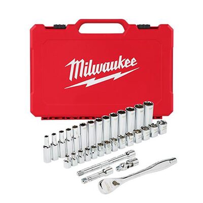 Milwaukee Tool 3/8" Drive 32pc Ratchet & Socket Set - Metric