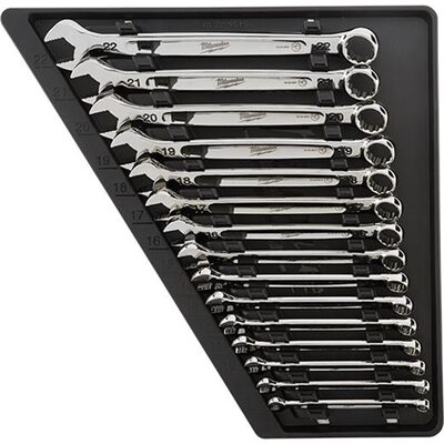 Milwaukee Tool 15-Pc Max Bite Combination Wrench Set - Metric Comfortable I-Beam Handle Design