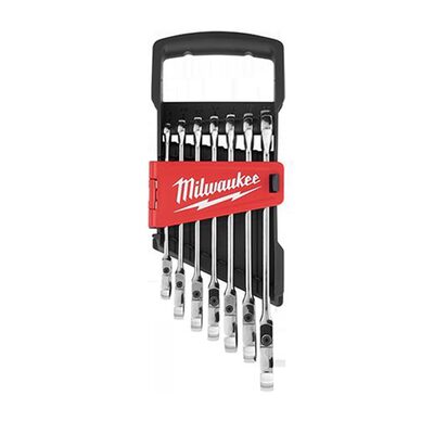 Milwaukee Tool 7pc Metric Flex Head Ratcheting Combination Wrench