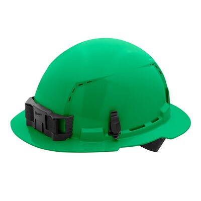 Milwaukee Tool BOLT Green Full Brim Vented Hard Hat w/4pt Ratcheting Suspension (USA) - Type 1, Class C