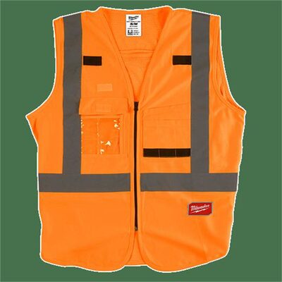Milwaukee Tool Class 2 High Visibility Orange Safety Vest - 4XL/5XL