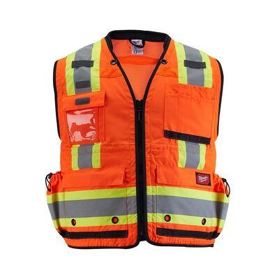 Milwaukee Tool Class 2 Surveyor's High Visibility Orange Safety Vest - L/XL