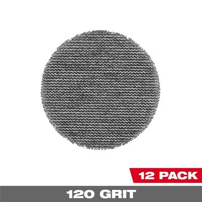 Milwaukee Tool 3 Inch 120 Grit Mesh Sanding Discs with POWERGRID Tear Resistant Mesh &hyphen; (12 PK) + Pad Saver