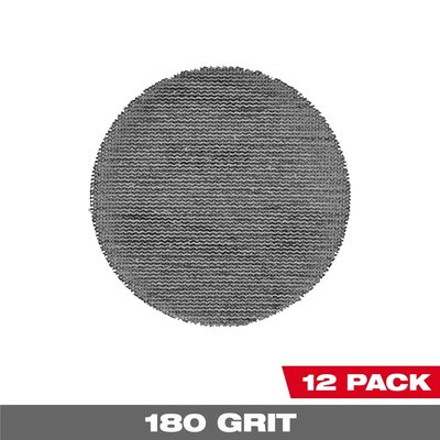 Milwaukee Tool 3 Inch 180 Grit Mesh Sanding Discs with POWERGRID Tear Resistant Mesh &hyphen; (12 PK) + Pad Saver