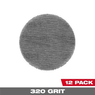 Milwaukee Tool 3 Inch 320 Grit Mesh Sanding Discs with POWERGRID Tear Resistant Mesh &hyphen; (12 PK) + Pad Saver
