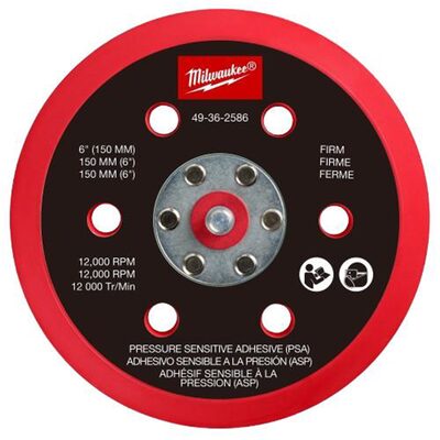 Milwaukee Tool 6 Inch Pressure Sensitive Adhesive Sander Backing Pad - Firm