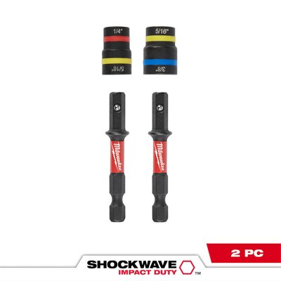 Milwaukee Tool SHOCKWAVE Impact Duty QUIK-CLEAR 2-in-1 Magnetic Nut Driver Set 2PC