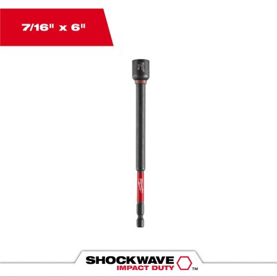 Milwaukee Tool SHOCKWAVE Impact Duty 7/16 Inch x 6 Inch Magnetic Nut Driver