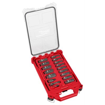 Milwaukee Tool SHOCKWAVE Impact Duty Socket 3/8&rdquo; Dr 17PC SAE PACKOUT Set