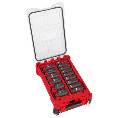 Milwaukee Tool SHOCKWAVE Impact Duty Socket 1/2&rdquo; Dr 15PC SAE PACKOUT Set