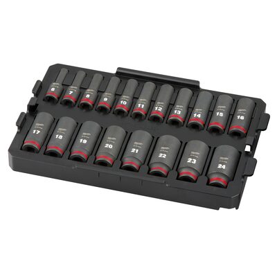 Milwaukee Tool SHOCKWAVE Impact Duty Socket 3/8&rdquo; Dr 19PC MM TRAY Set
