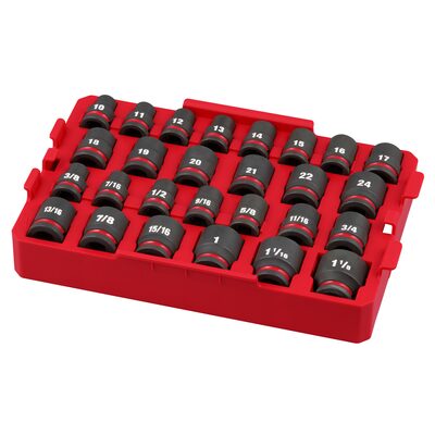 Milwaukee Tool SHOCKWAVE Impact Duty Socket 1/2&rdquo; Dr 27PC SAE TRAY Set
