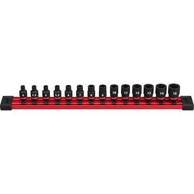 Milwaukee Tool 14PC SHOCKWAVE Impact Duty  Metric Standard 6 Point Socket Set