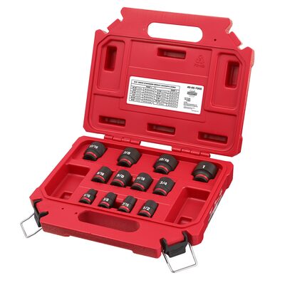 Milwaukee Tool 12PCSHOCKWAVE Impact Duty 3/8" Drive SAE Standard 6 Point Socket Set