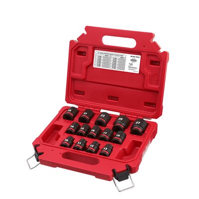 Milwaukee Tool 14PCSHOCKWAVE Impact Duty 1/2" Drive Metric Standard 6 Point Socket Set
