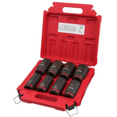 Milwaukee Tool 8PCSHOCKWAVE Impact Duty 3/4" Drive SAE Deep 6 Point Socket Set