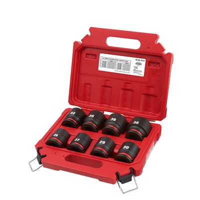 Milwaukee Tool 8PCSHOCKWAVE Impact Duty 3/4" Drive Metric Standard 6 Point Socket Set