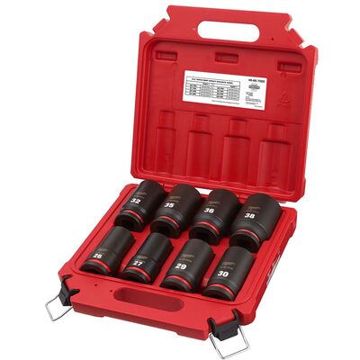 Milwaukee Tool 8PCSHOCKWAVE Impact Duty 3/4" Drive Metric Deep 6 Point Socket Set