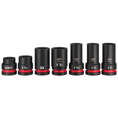 Milwaukee Tool SHOCKWAVE Impact Duty 1&rdquo; Drive 7PC MM & SAE Wheel Service Socket PACKOUT Set