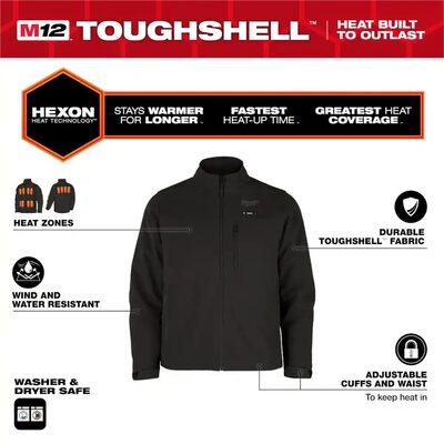 Milwaukee Tool M12 Heated TOUGHSHELL Jacket Kit, Black, 2X