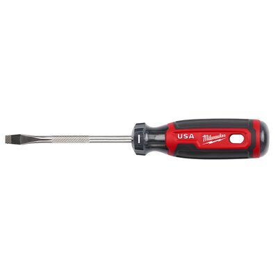 Milwaukee Tool 1/4" Slotted 4" Cushion Grip Screwdriver (USA)