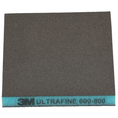 3M Two-Sided Sanding Sponge 23817, 124 mm x 98 mm (4.8 in x 3.8 in), Ultrafine 600-800, Blue