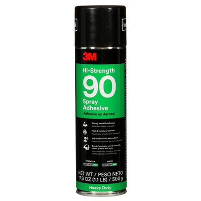 3M Hi-Strength Spray Adhesive 90, Clear, 24 fl oz Can (Net Wt 17.6 oz), NOT FOR SALE IN CA AND OTHER STATES