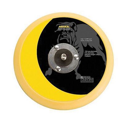 Mirka Abrasives 106 Vinyl Faced Back-Up Pad, 6 in Dia, PSA Attachment