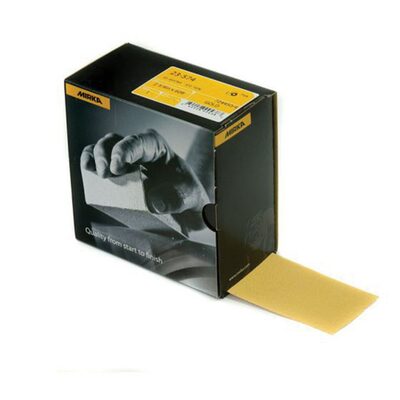 Mirka Abrasives Bulldog Gold 23574080 23 Series Semi-Open Coated Sanding Sheet Roll, 2-3/4 in W x 20 yd L, P80 Grit