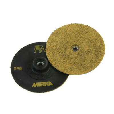 Mirka Abrasives Trim-Kut 63-300-036 63 Series Semi-Open Coated Grinding Disc, 3 in Dia, 36 Grit, Gold