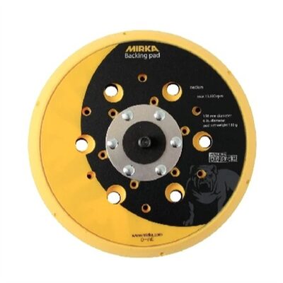 Mirka Abrasives 916GV48 Grip Faced Vacuum Back-Up Pad, 6 in Dia, Hook and Loop Attachment