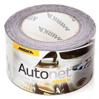 Mirka Abrasives Autonet AE570400 AE Series Closed Coated Grip-On Sanding Sheet Roll, 2-3/4 in W x 33 ft L, P400 Grit