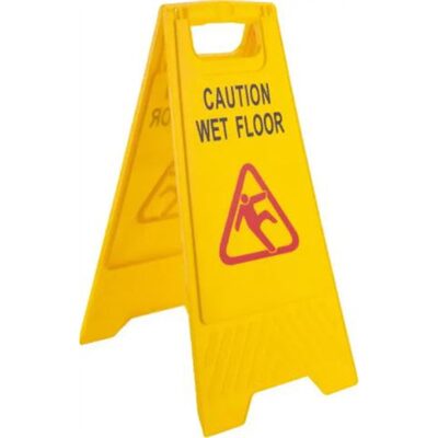 Msc Industrial Supply Caution - Wet Floor, 12" Wide x 24" High, Plastic Floor Sign