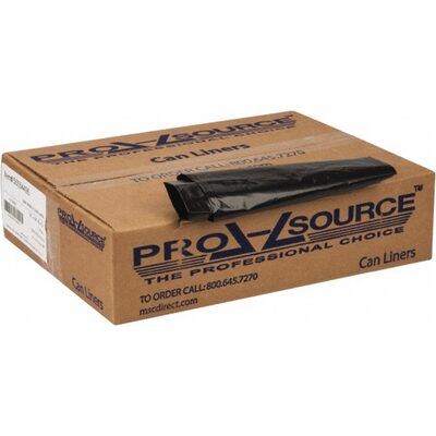 Msc Industrial Supply PRO-SOURCE 250 Qty 1 Pack 33 Gal 0.8 mil Household/Office Trash Bag, 33" Wide x 39" High, Black