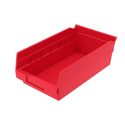 Msc Industrial Supply Akro-Mils 30130 Red Plastic Hopper Shelf Bin, 11-5/8 Inch L x 6-5/8 Inch W x 4 Inch H -1 Bin