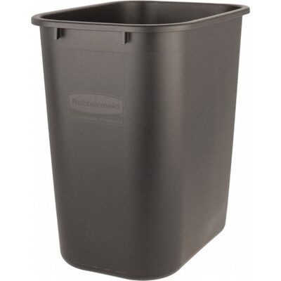Msc Industrial Supply 28 Qt Black Rectangle Trash Can