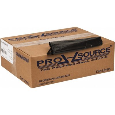 Msc Industrial Supply PRO-SOURCE 250 Qty 1 Pack 33 Gal 0.8 mil Household/Office Trash Bag, 33" Wide x 39" High, Black
