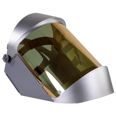 Oberon Face Shield with Ratcheting Headgear - Heat Reflective - Window: Clear Gold Anti-Fog - With Lower Crown