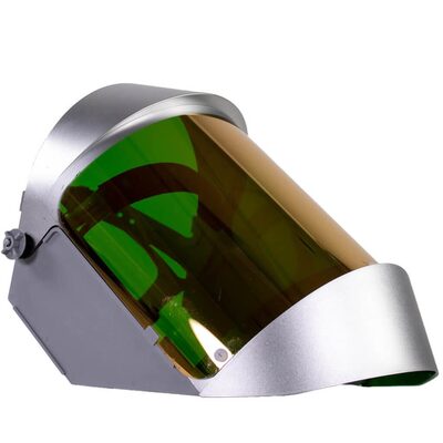 OBERON Face Shield with Ratcheting Headgear - Heat Reflective - Window: Green Gold Anti-Fog - With Lower Crown