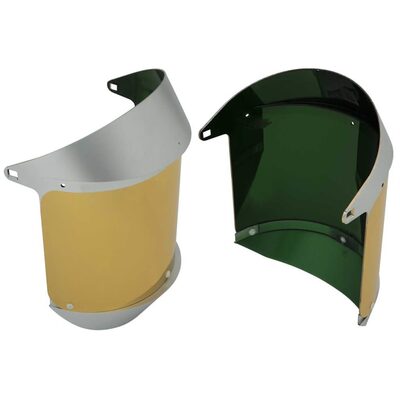 Oberon Face Shield Replacement Window - Polycarbonate - Dark Green Gold Heat Reflective - With Lower Crown