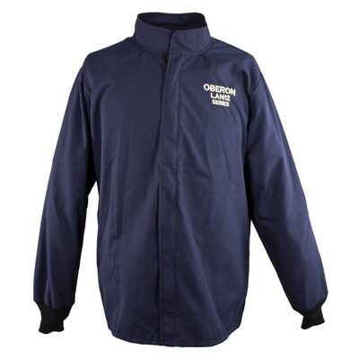 OBERON Coat - Arc Flash - 12 Cal LAN Series Deluxe - With Escape Strap - Color: Navy Blue - Size: Medium