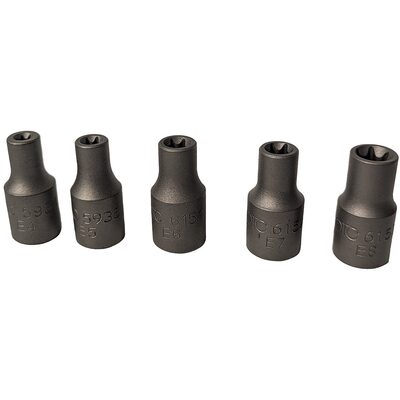 OTC TORX External Socket Set, 5 pcs. INCLUDES E4, E5, E6, E7, E8